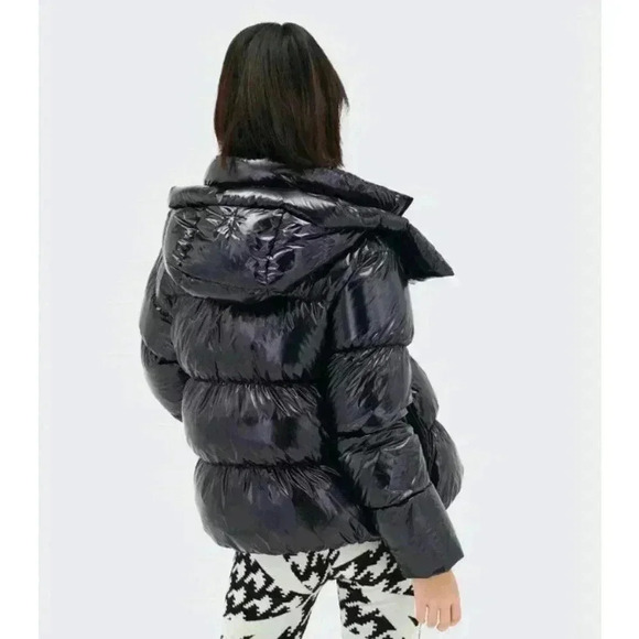 Perfect Moment Metallic January Down Jacket Black Cire NWT NEW! - Picture 10 of 13